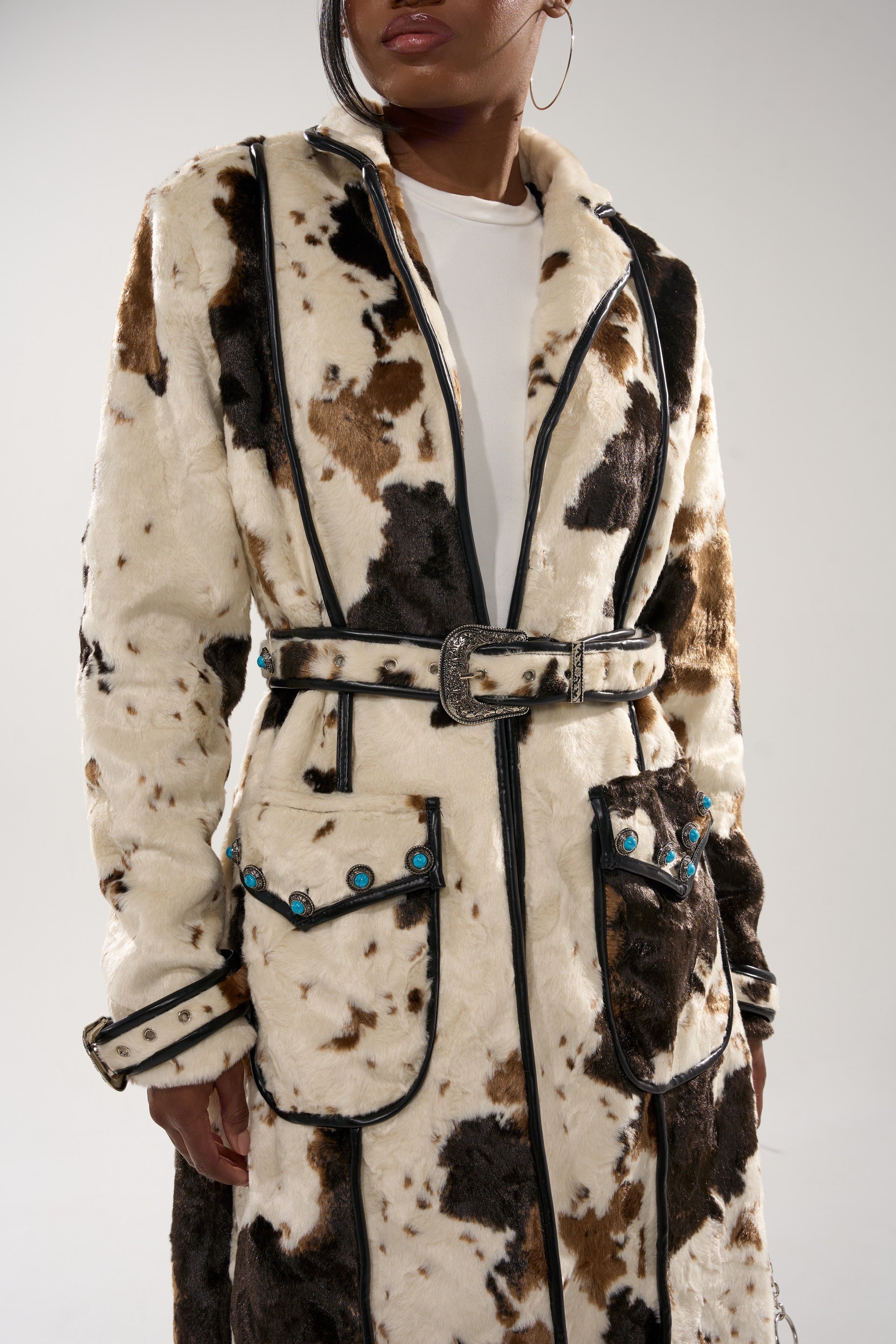 RIDE EM COW PRINT TRENCH