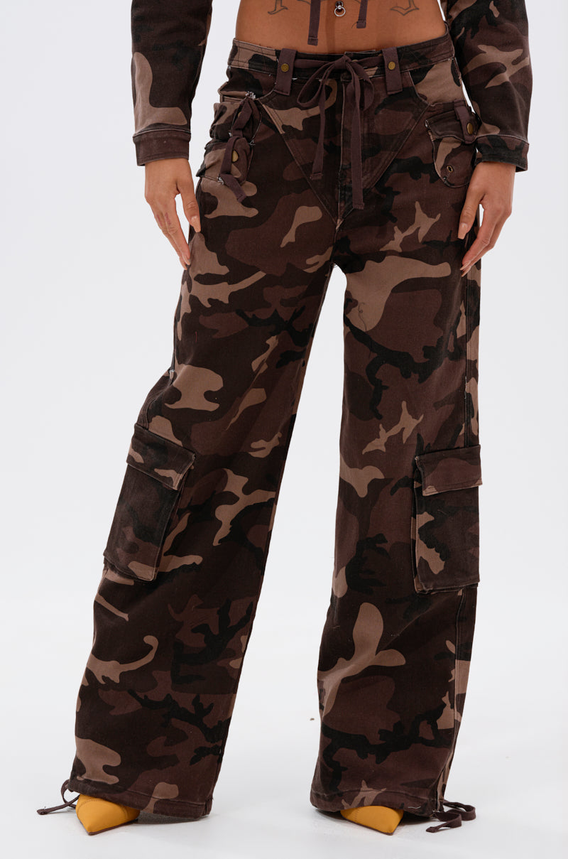 CANT SEE ME BROWN CAMP CARGO JOGGER