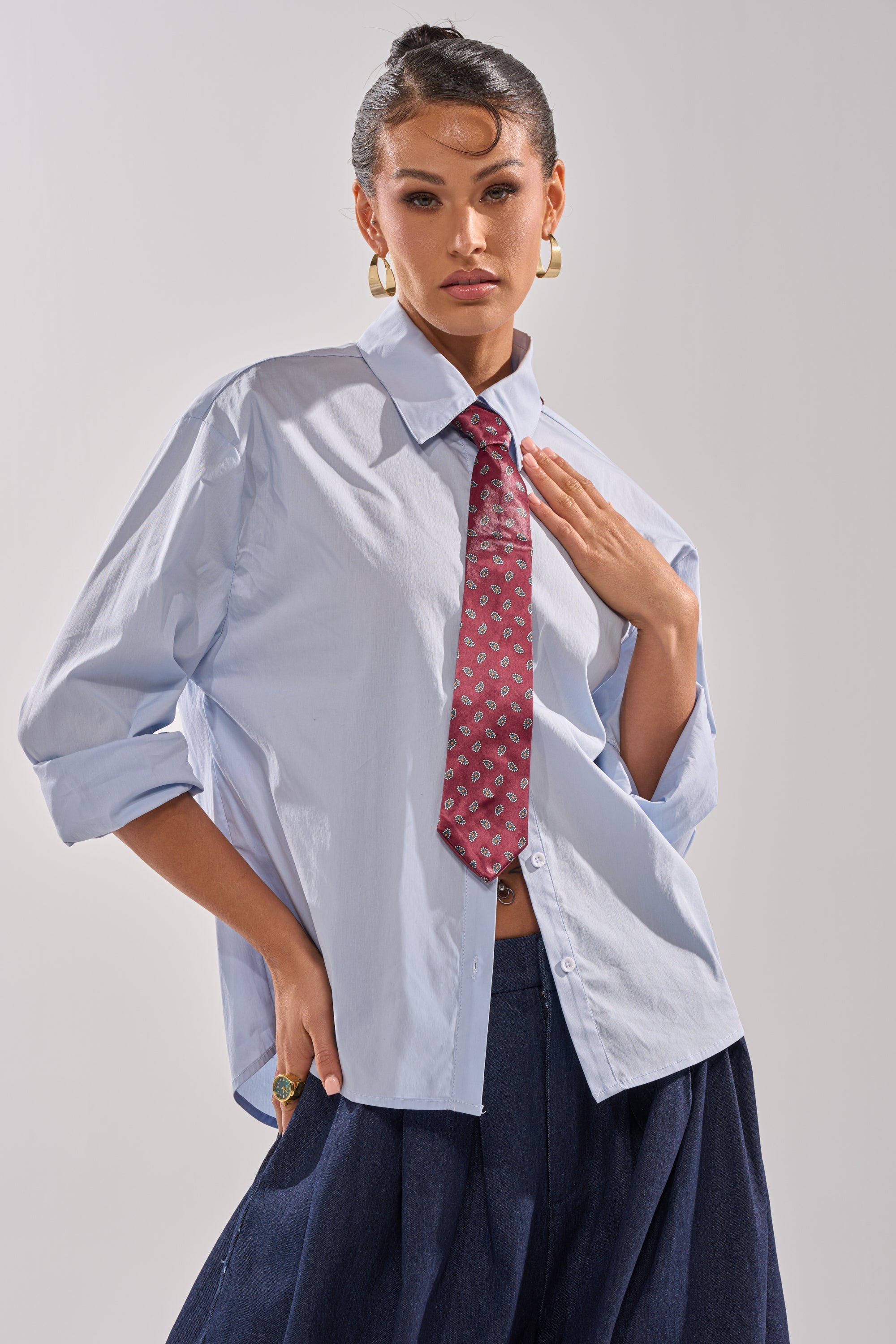 BUSINESS IN THE FRONT BUTTON DOWN