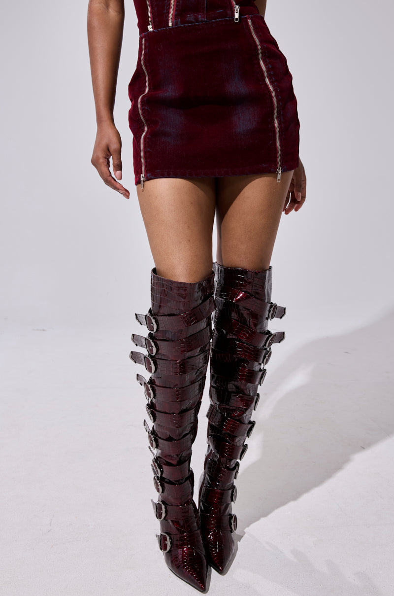 FOLD OVER ZIP MINI SKIRT