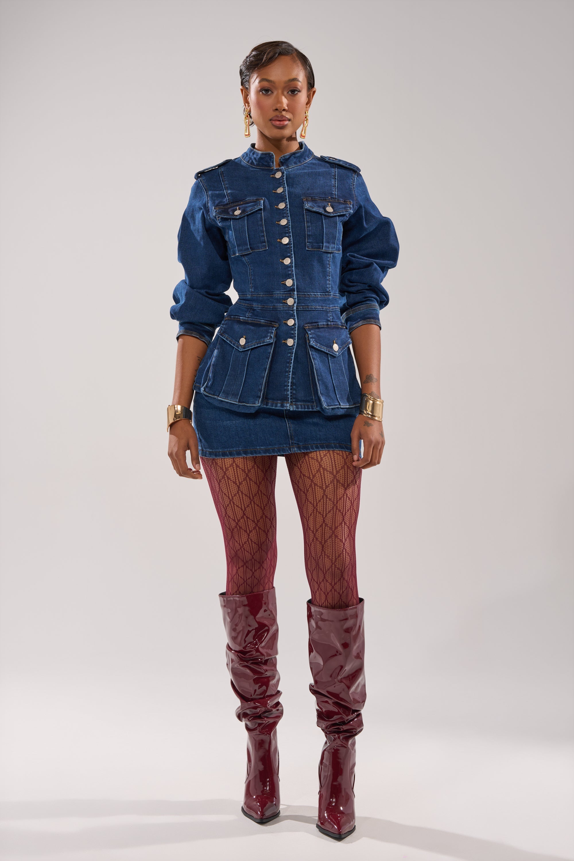 CRAZY FOR YOU LONG SLEEVE DENIM BUTTON DOWN