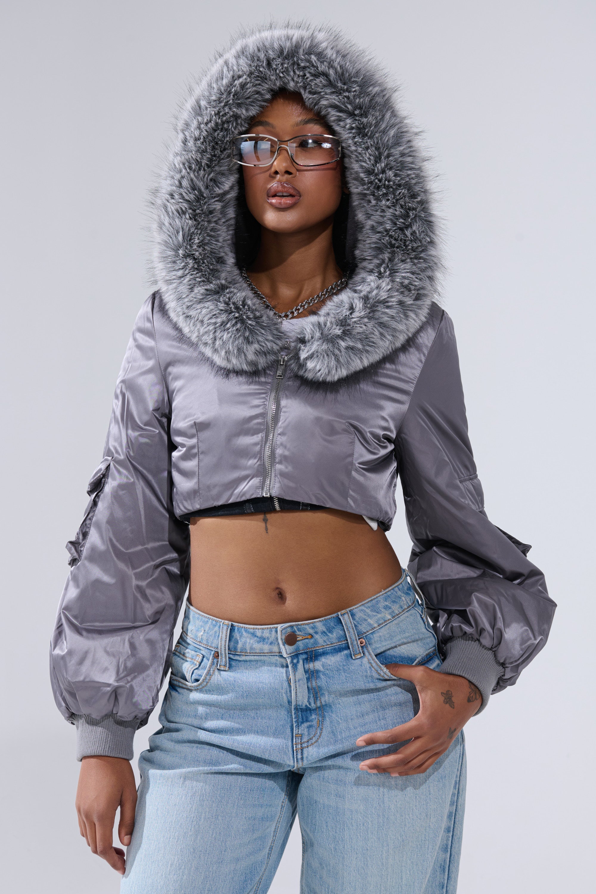 ITTY BITTY CROPPED BOMBER