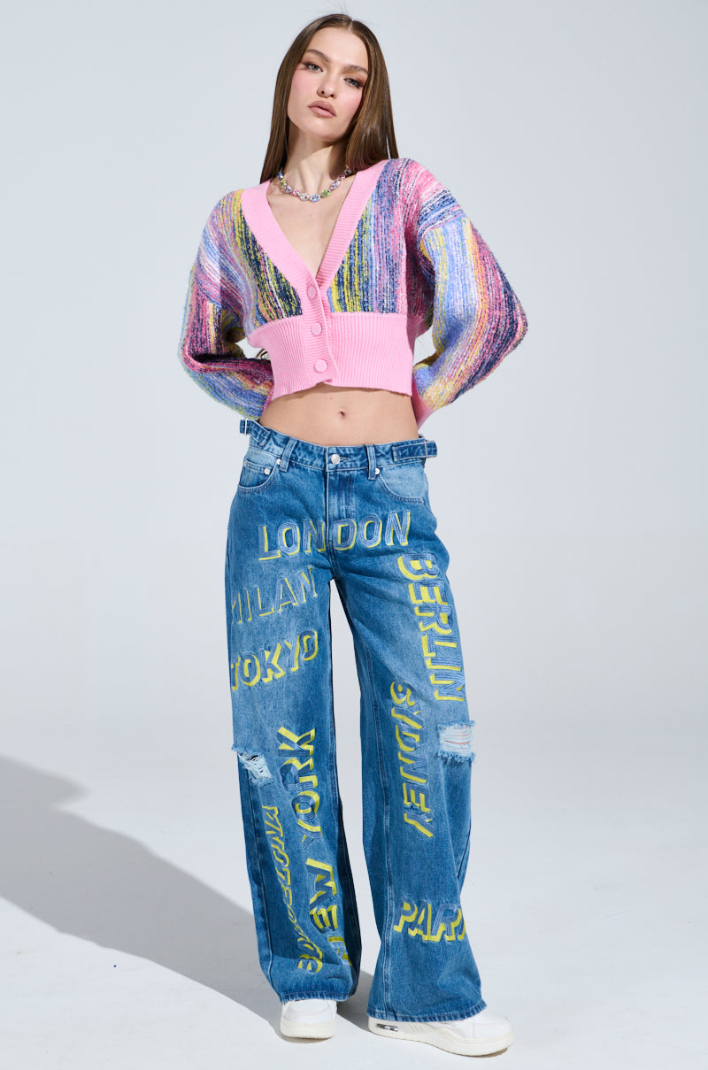 COLOR POP CROPPED CARDIGAN